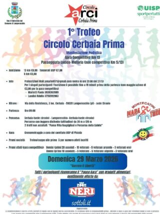 1° TROFEO CIRCOLO CERBAIA PRIMA-CERBAIA DI MAPORECCHIO (PISTOIA) -DOMENICA 29 MARZO 2026
