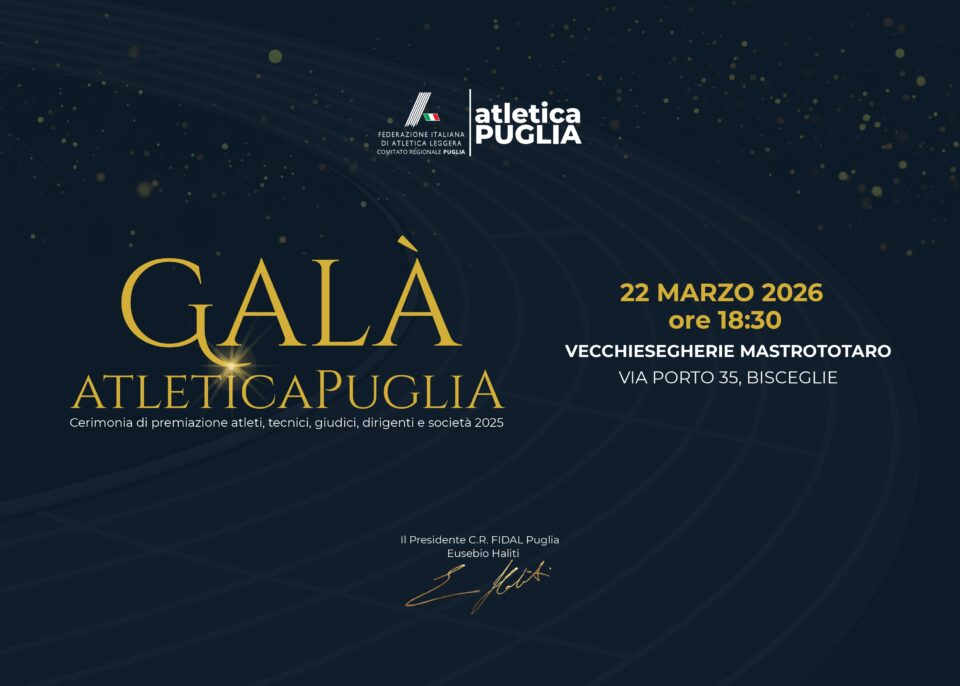 INVITO GALA' DELL'ATLETICA, 22 MARZO @ Vecchie Segherie Bisceglie