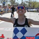 Alessia Tuccitto al traguardo della maratona di Rimini (profilo Fb)