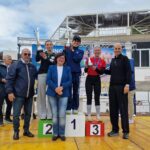 Podio femminile vincitrici Tranincorsa XVI ed. con Giliberto, CONI, Ciliento, ass. Regione Puglia e Giovanni Assi, pres. ASD Tommaso Assi, 11 ottobre